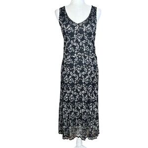 Y2K Black Mesh Silver Metallic Midi Dress Sm Whimsygoth Witchy  Evening Party